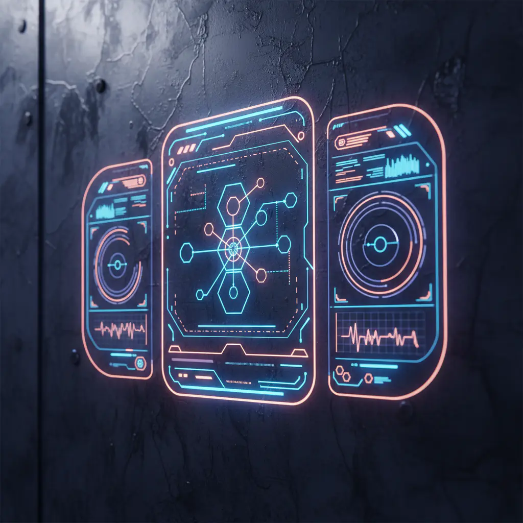 Neon futuristic UI